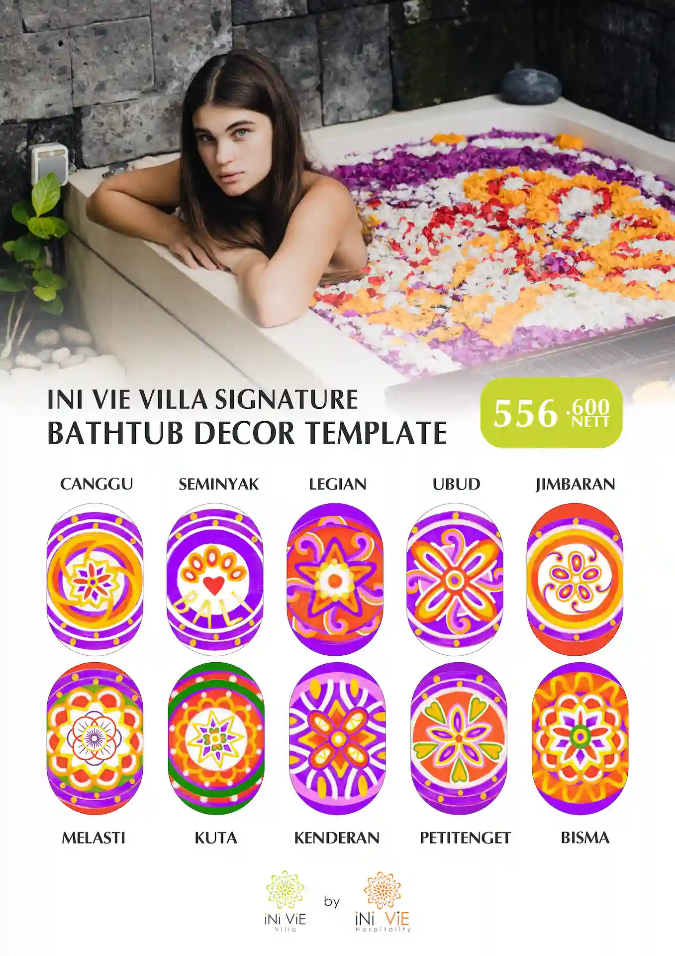 FLOWER DECOR SIGNATURE ON THE JACUZZI