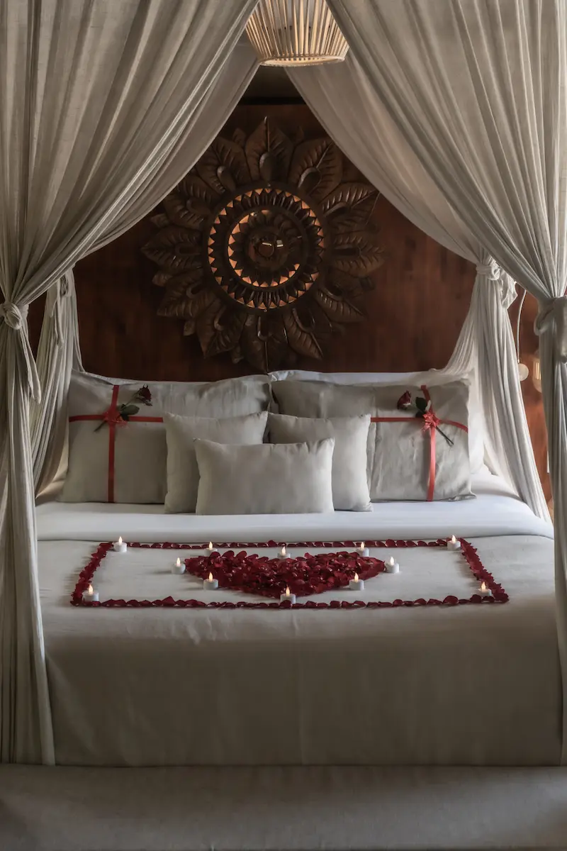 Romantic Candle on the Bed