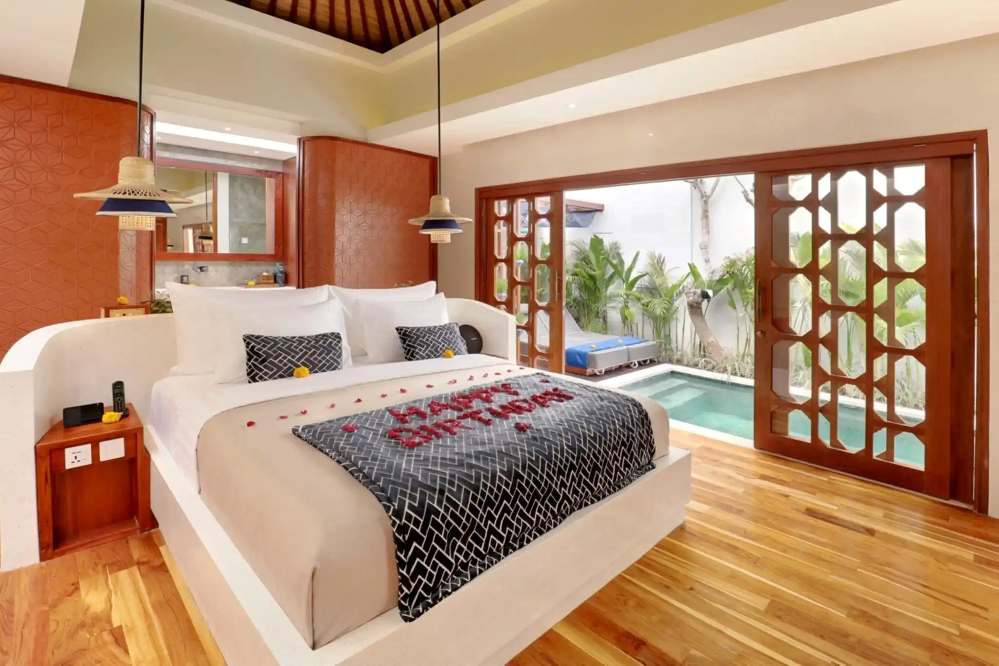 SPECIAL WORDING ON THE BED