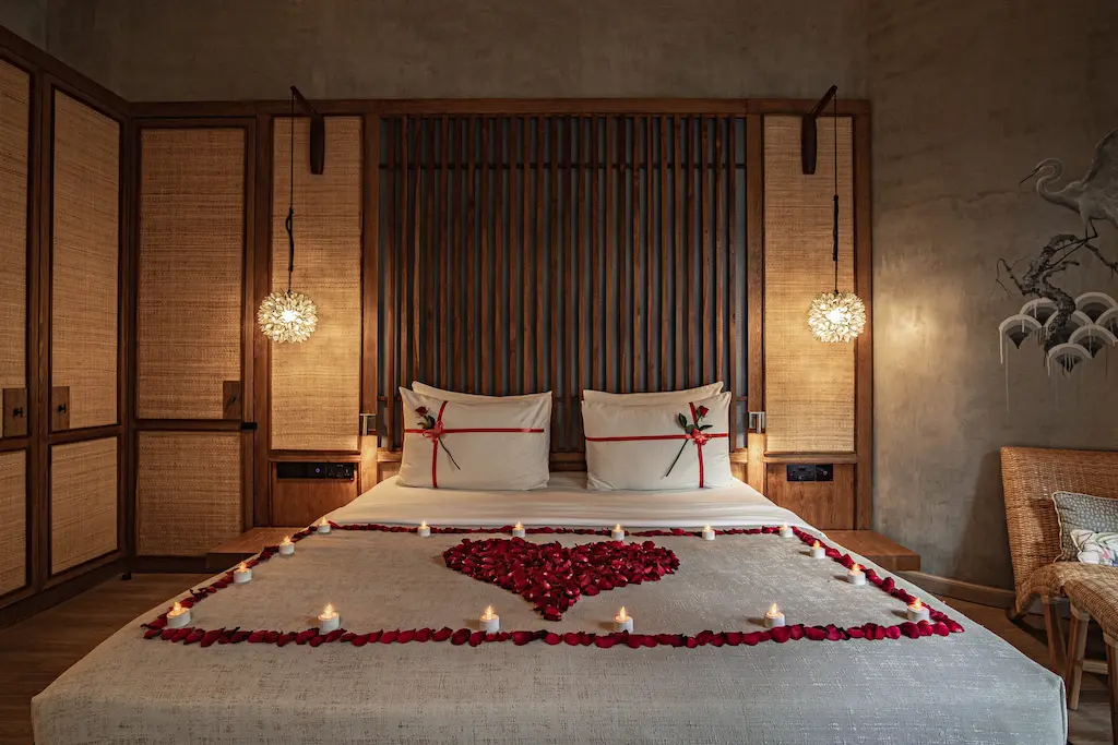 Romantic Candle on the Bed